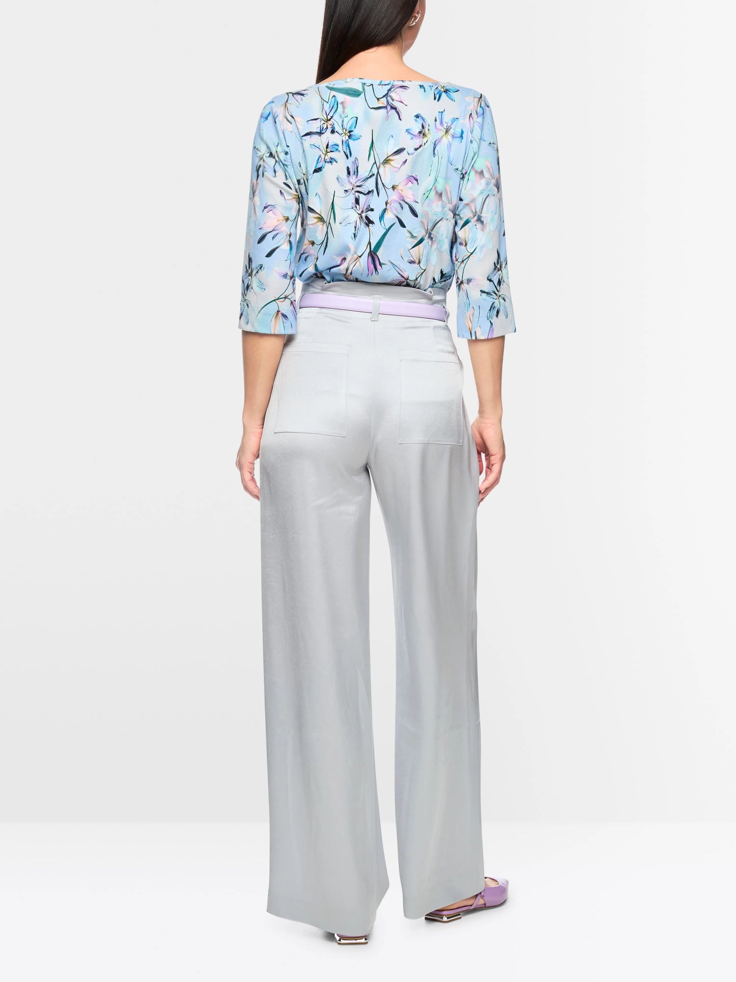 Marc Cain Microchip Women Wichtia Wide Fit Pleated Trousers SKU: AC 81.56 W46_804 Image 02