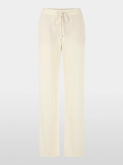Marc Cain Bright Ecru Women Washington Textured Blend Trousers SKU: AC 81.62 W63_112 Image 06