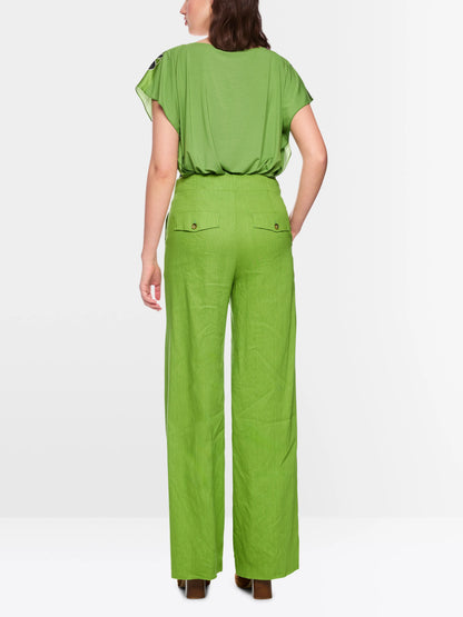 Marc Cain Garden Green Women Waukee Linen-Viscose Trousers SKU: AC 81.69 W70_526 Image 02
