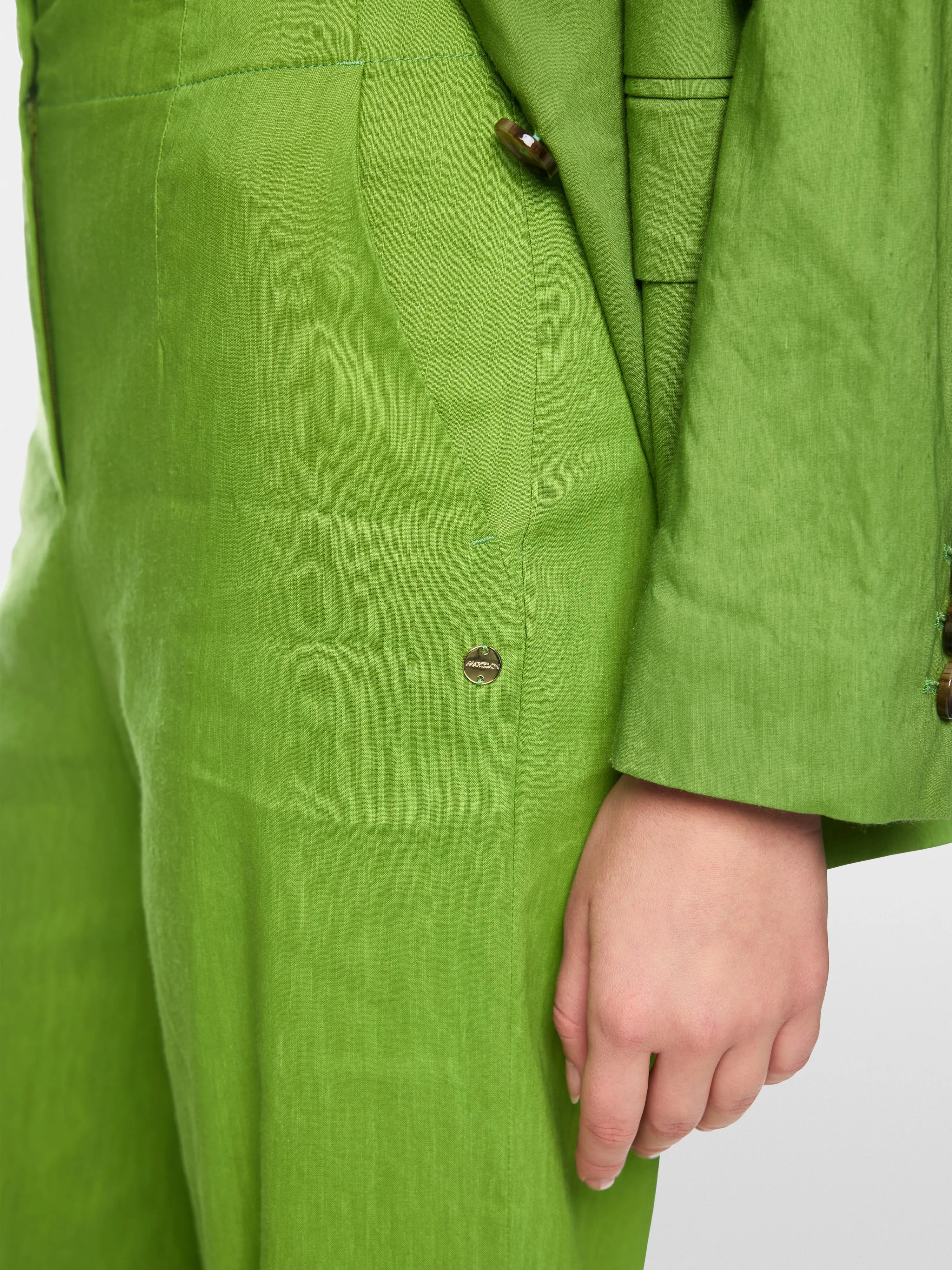 Marc Cain Garden Green Women Waukee Linen-Viscose Trousers SKU: AC 81.69 W70_526 Image 03