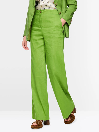 Marc Cain Garden Green Women Waukee Linen-Viscose Trousers SKU: AC 81.69 W70_526 Image 05