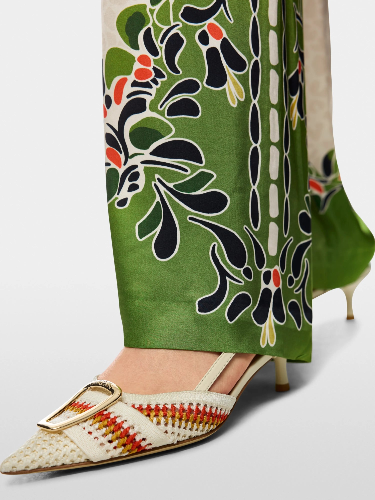 Marc Cain Bright Ecru Women Warri Flowing Trousers with Print Mix SKU: AC 81.70 W42_112 Image 04