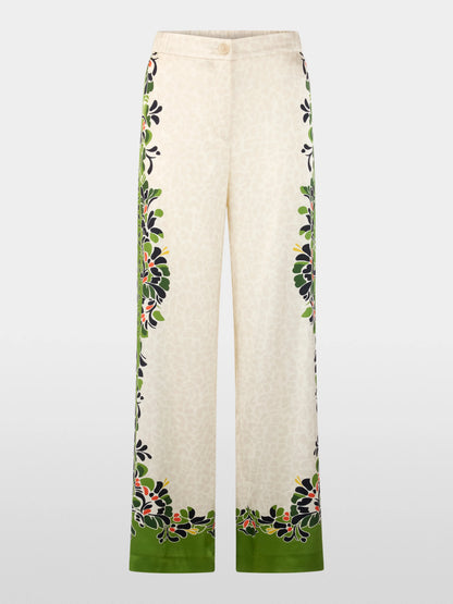 Marc Cain Bright Ecru Women Warri Flowing Trousers with Print Mix SKU: AC 81.70 W42_112 Image 06