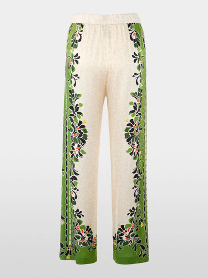 Marc Cain Bright Ecru Women Warri Flowing Trousers with Print Mix SKU: AC 81.70 W42_112 Image 07