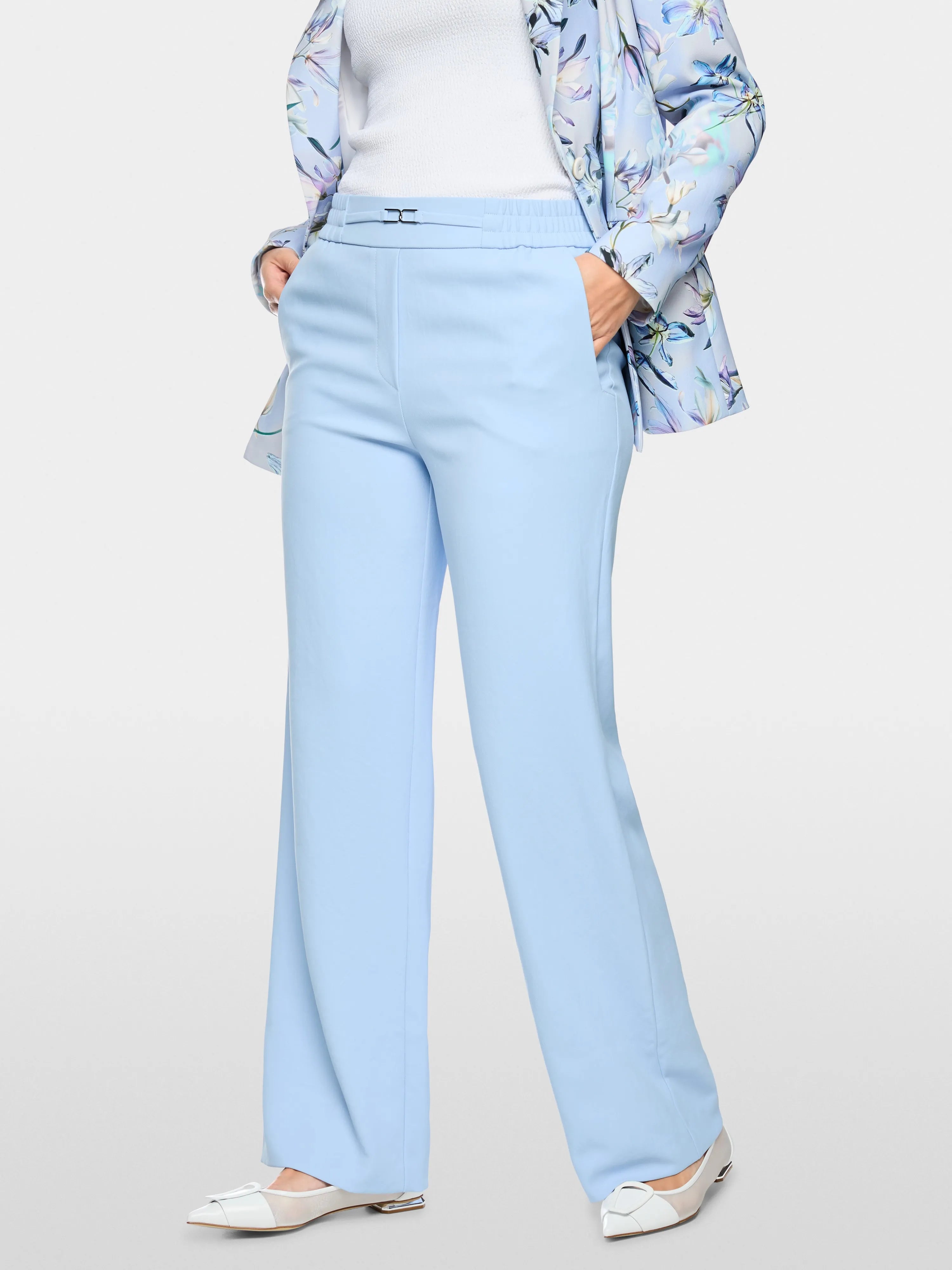 Marc Cain Magical Blue Women Washington Wide Fit Pull-On Trousers SKU: AC 81.79 W03_319 Image 05