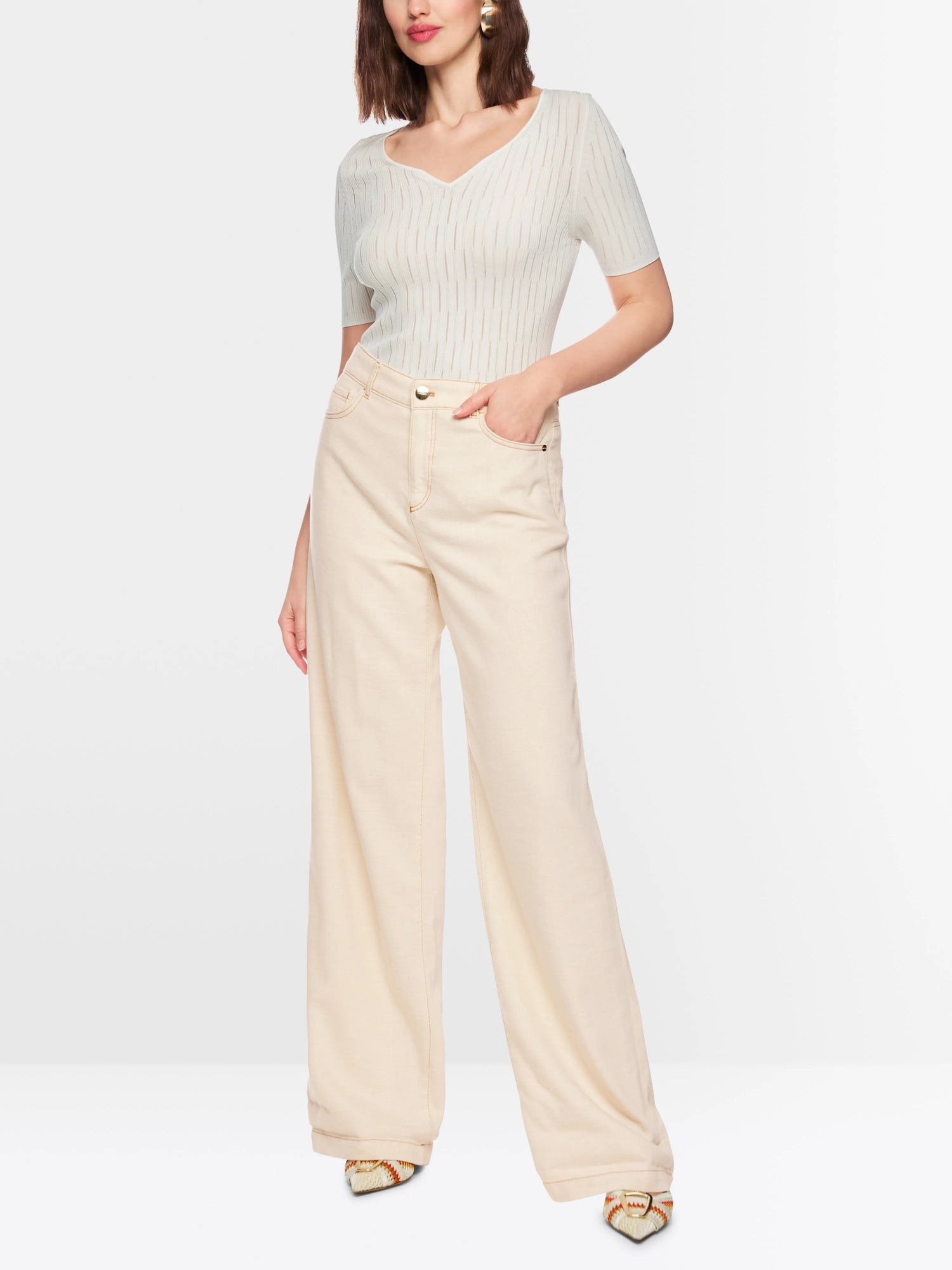 Marc Cain Bright Ecru Women Warri High Waist Jeans SKU: AC 82.24 D23_112 Image 01