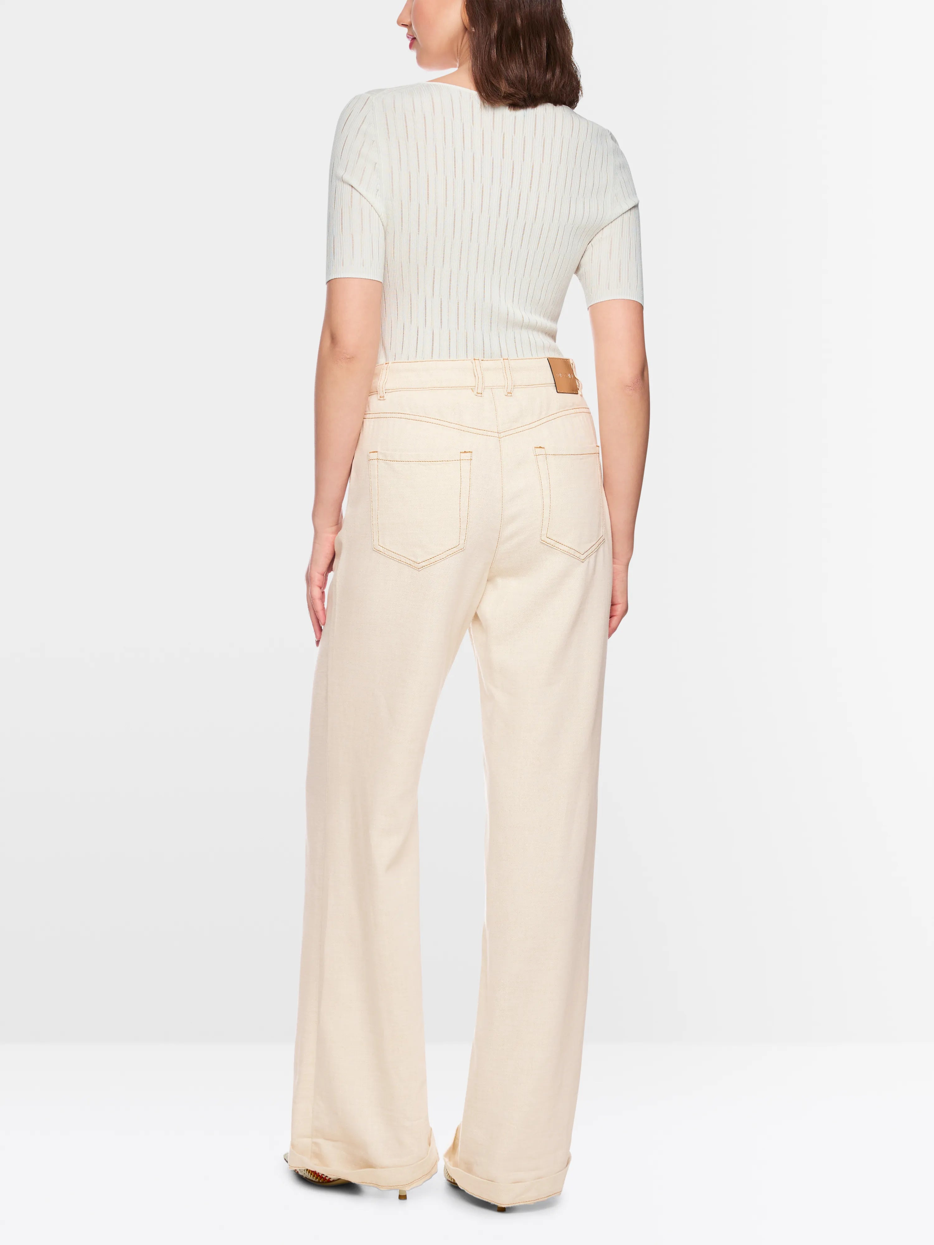 Marc Cain Bright Ecru Women Warri High Waist Jeans SKU: AC 82.24 D23_112 Image 02