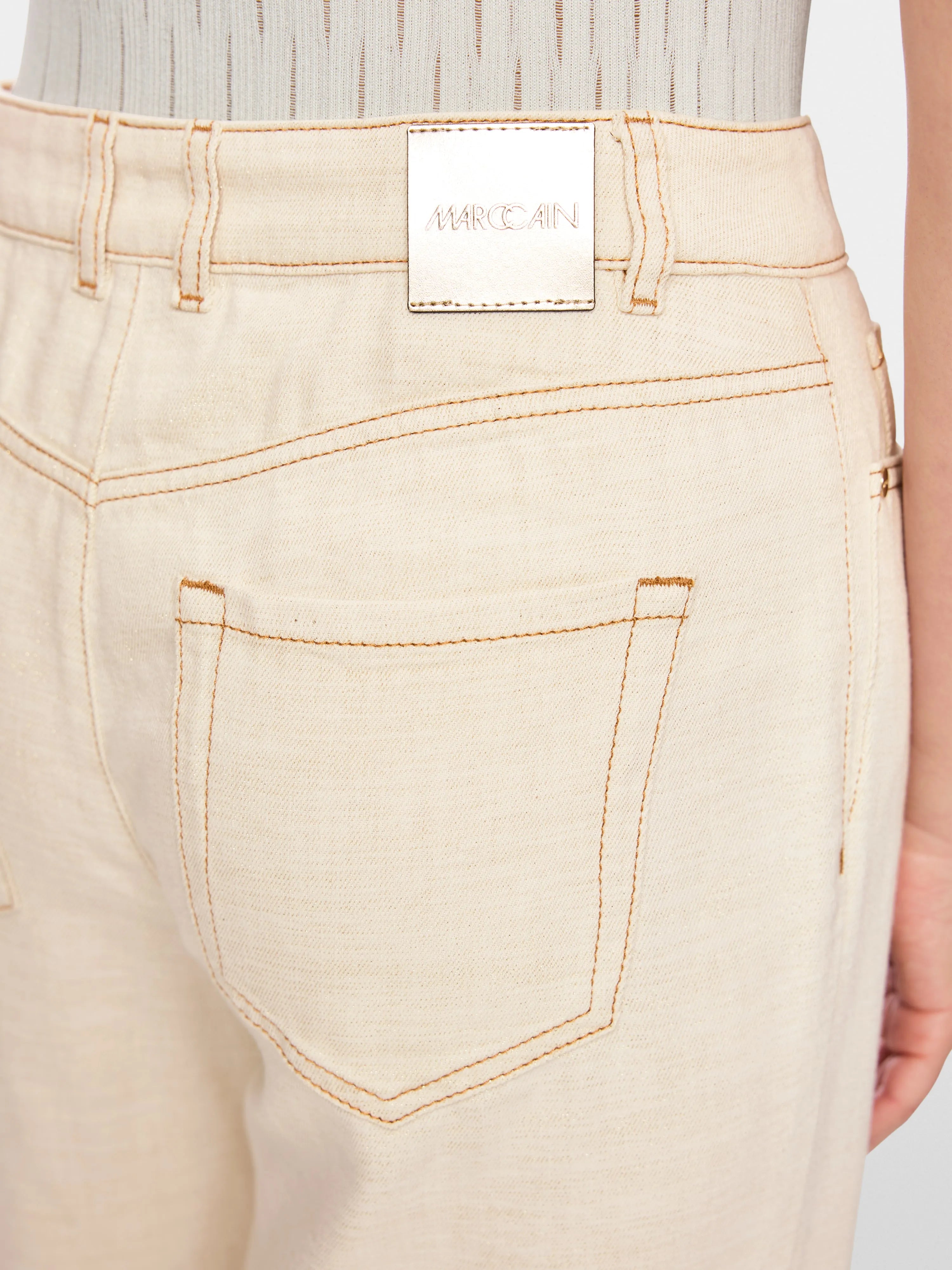 Marc Cain Bright Ecru Women Warri High Waist Jeans SKU: AC 82.24 D23_112 Image 04