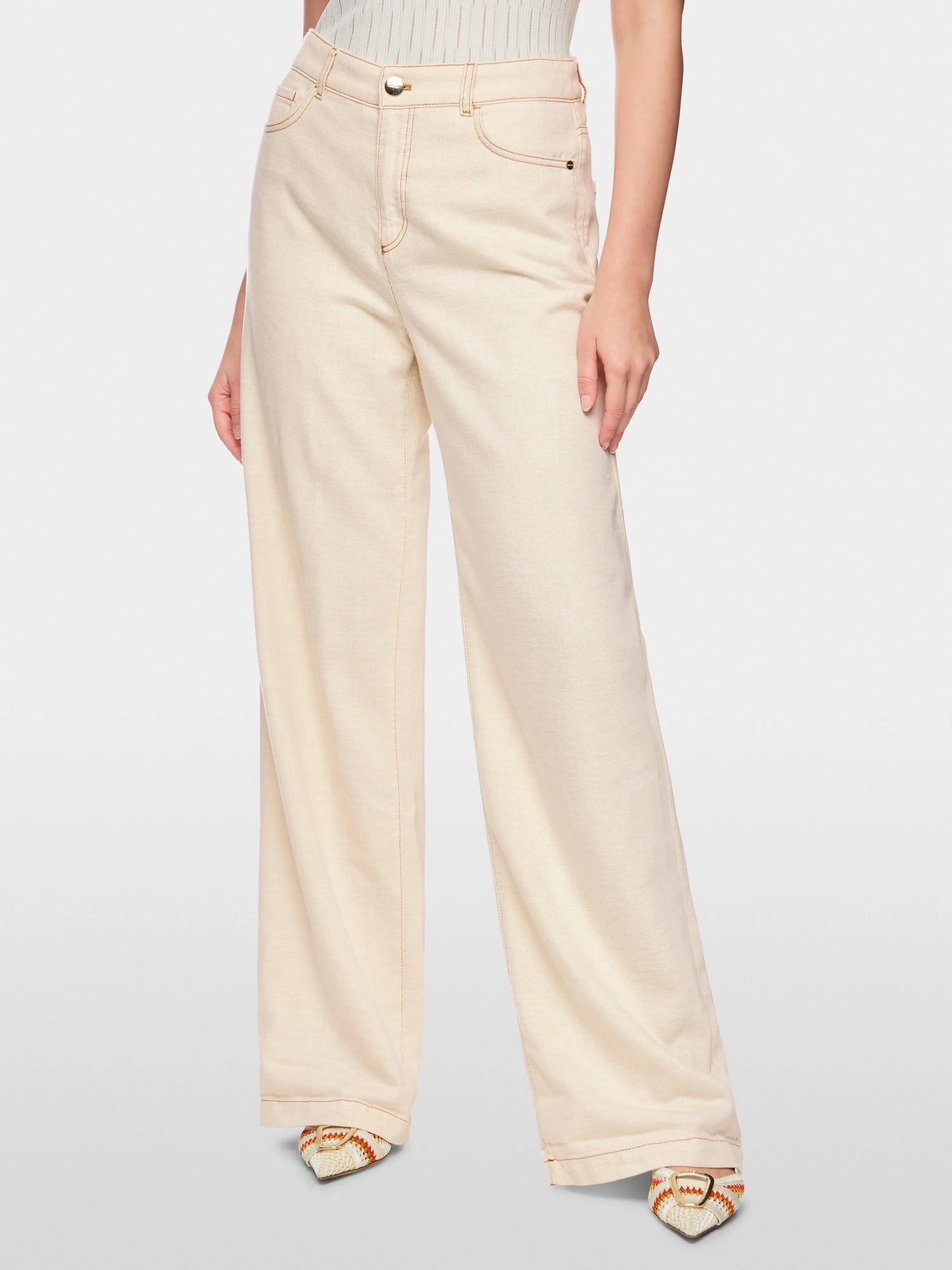 Marc Cain Bright Ecru Women Warri High Waist Jeans SKU: AC 82.24 D23_112 Image 06