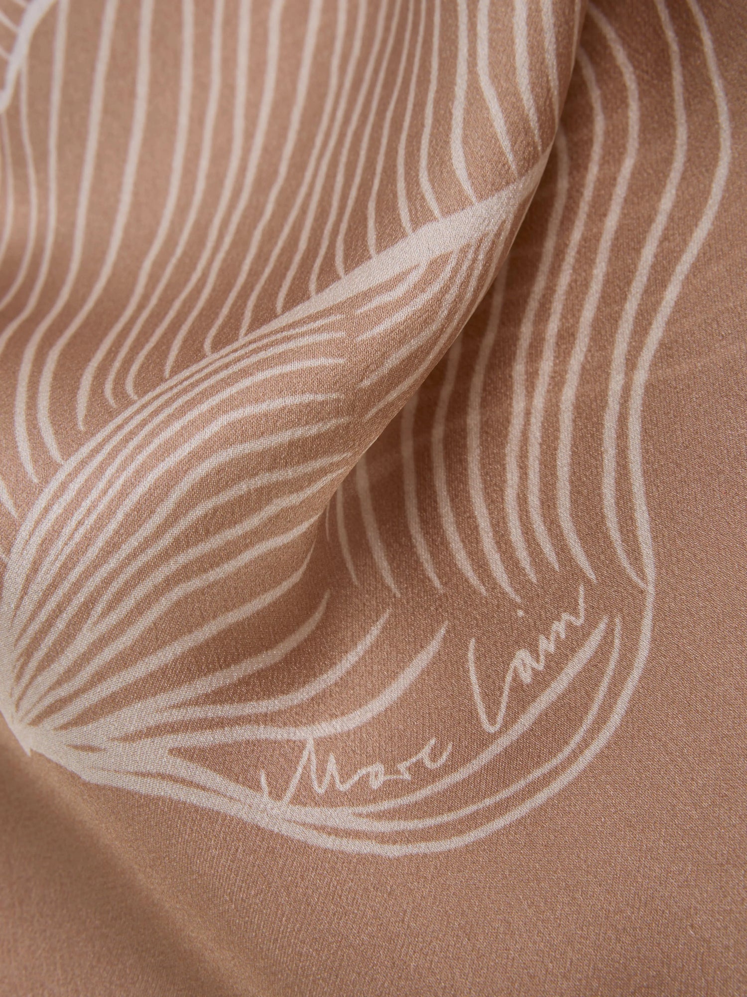 Marc Cain_Warm Taupe New_Silk Scarf with Subtle Floral Print_AC B4.15 Z13_619_02