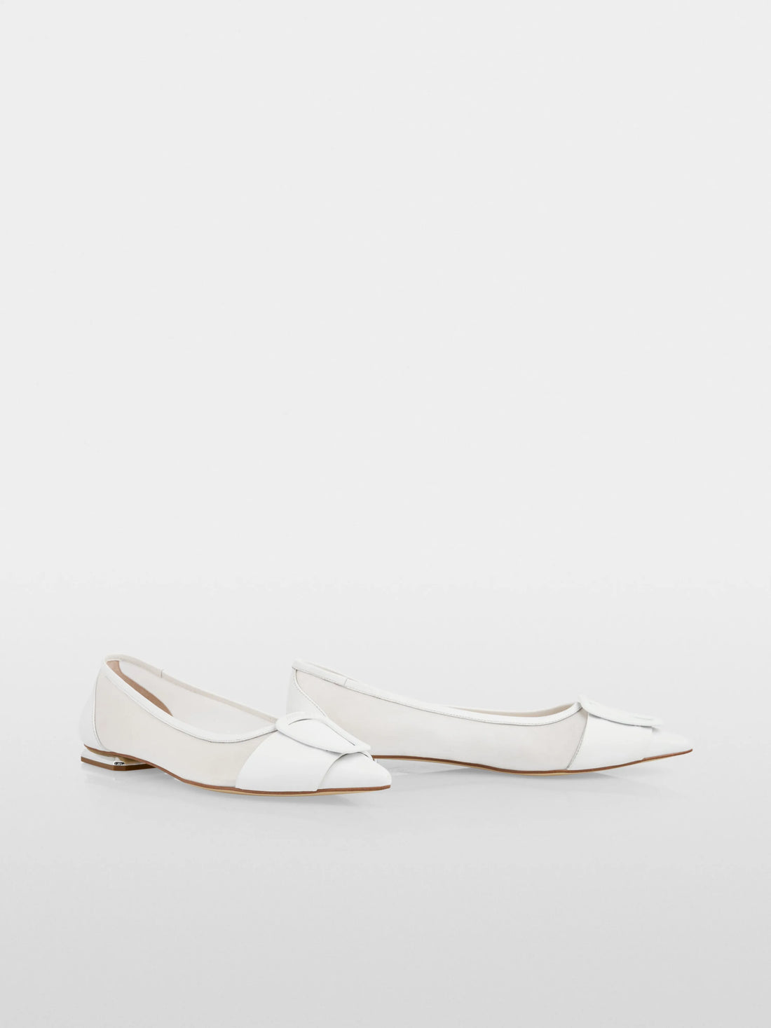 Marc Cain White Women Pointed Ballerina Flats with Mesh Insert SKU: AC SF.07 Z17_100 Image 01
