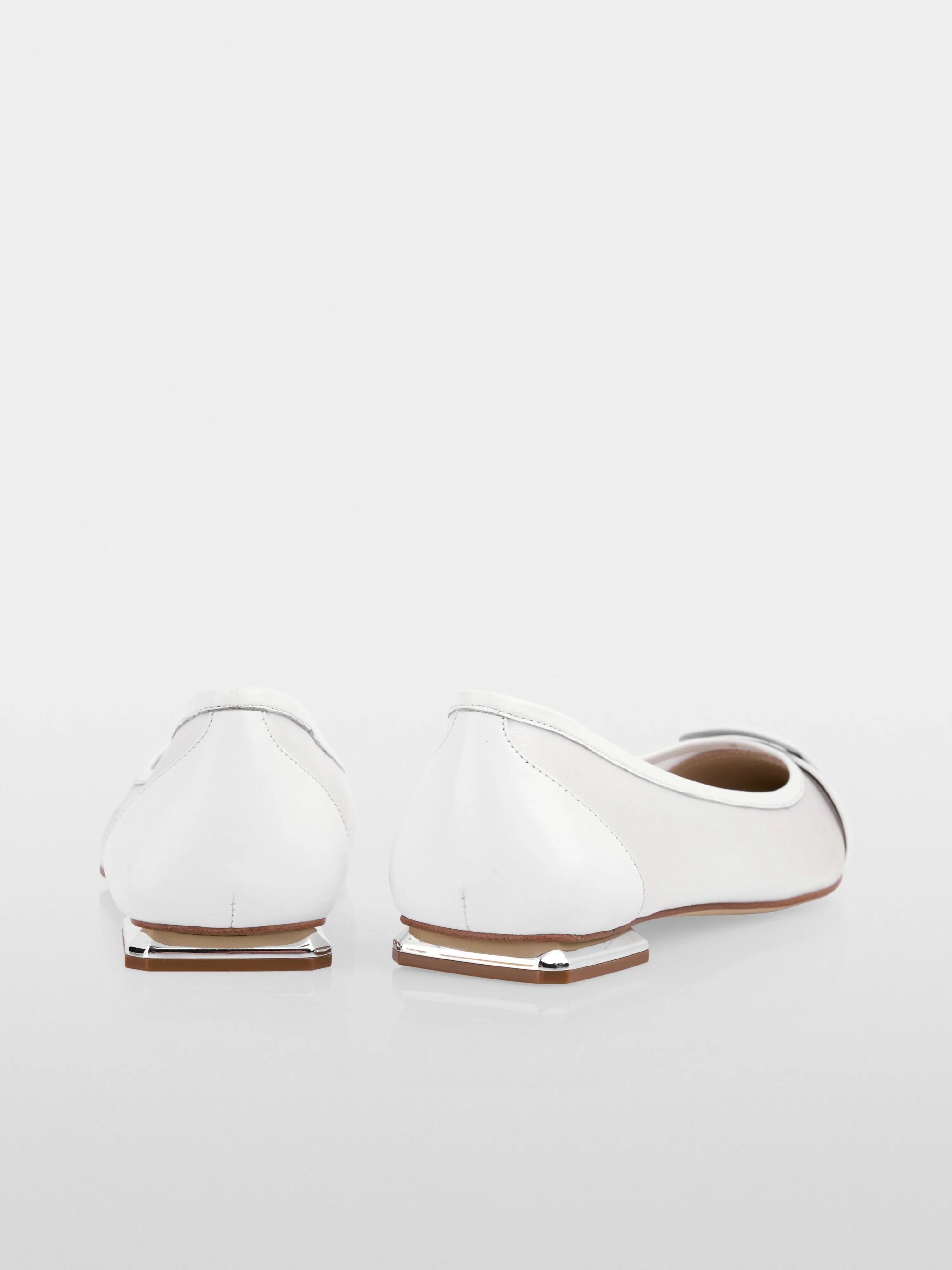 Marc Cain White Women Pointed Ballerina Flats with Mesh Insert SKU: AC SF.07 Z17_100 Image 02