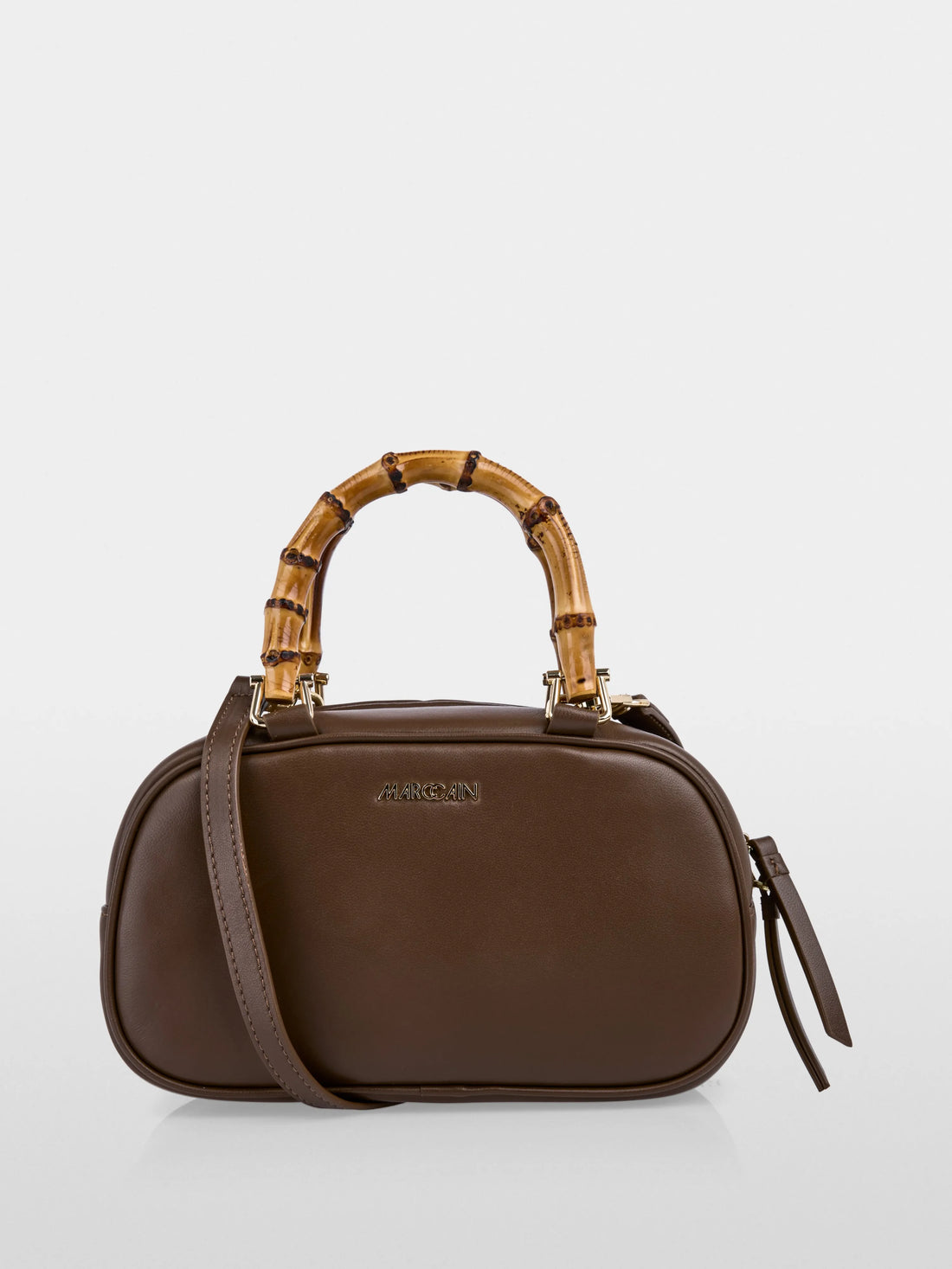 Marc Cain Dark Wood Women Mini Leather Bowling Bag SKU: AC TJ.03 L31_699 Image 01