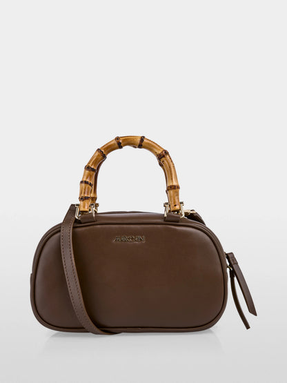 Marc Cain Dark Wood Women Mini Leather Bowling Bag SKU: AC TJ.03 L31_699 Image 01