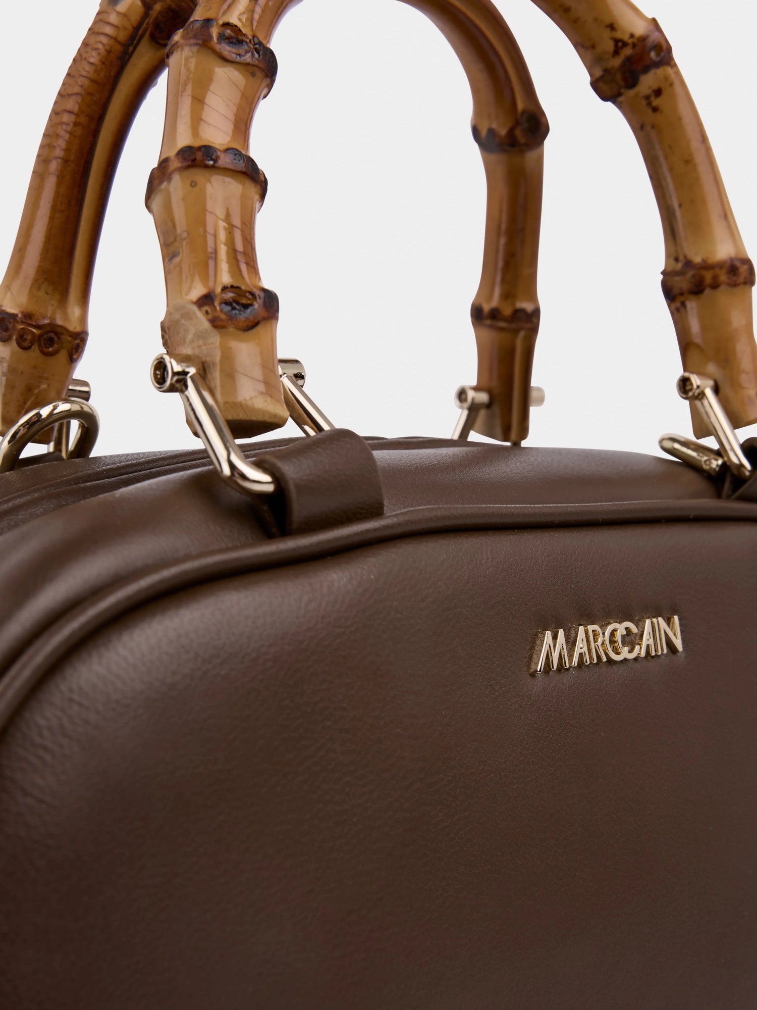 Marc Cain Dark Wood Women Mini Leather Bowling Bag SKU: AC TJ.03 L31_699 Image 05