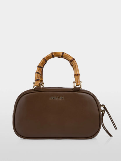 Marc Cain Dark Wood Women Mini Leather Bowling Bag SKU: AC TJ.03 L31_699 Image 06