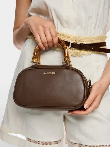Marc Cain Dark Wood Women Mini Leather Bowling Bag SKU: AC TJ.03 L31_699 Image 07