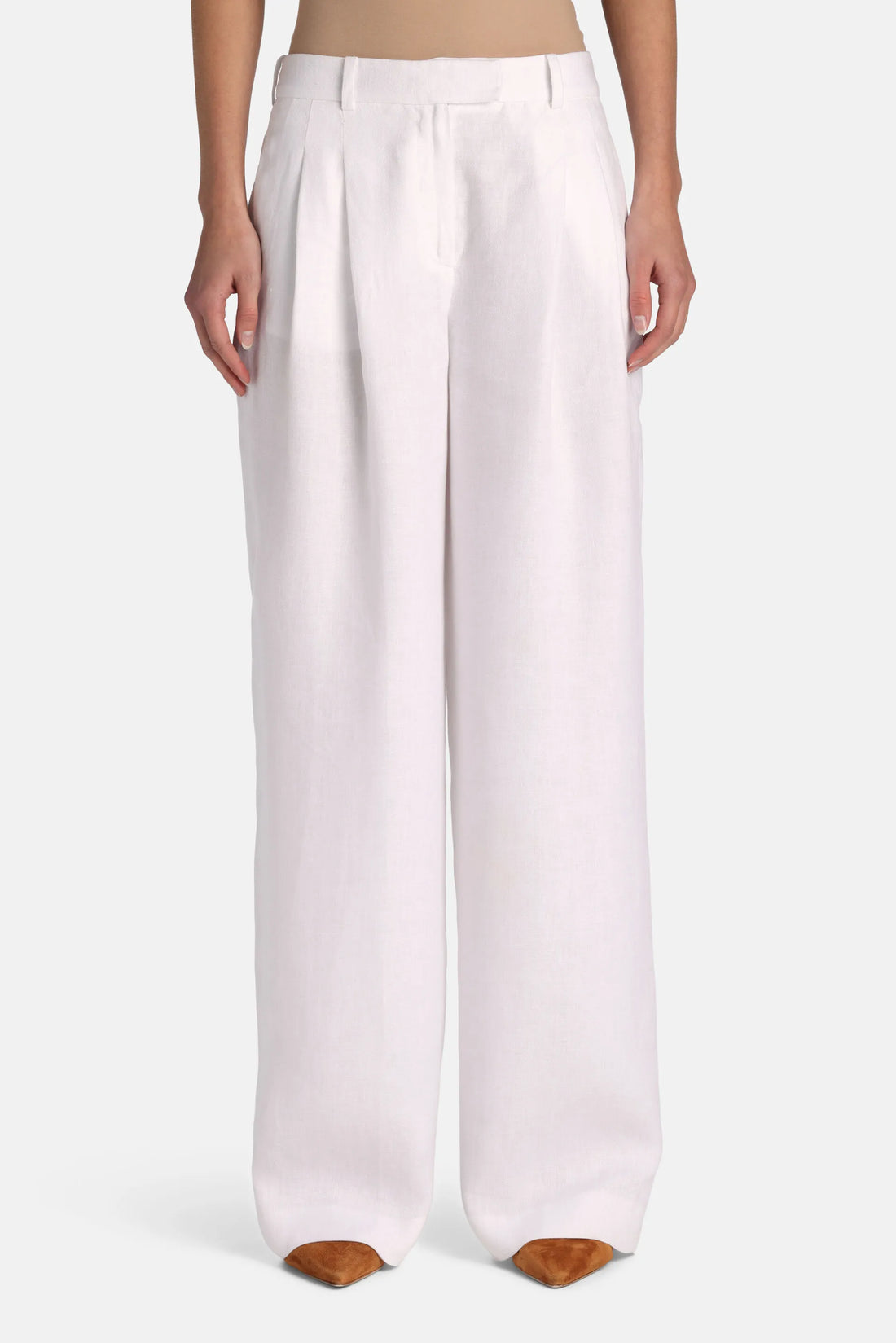 Luisa Spagnoli Bianco Women Agibile - Pleated Pants SKU: AGIBILE_0201 Image 01