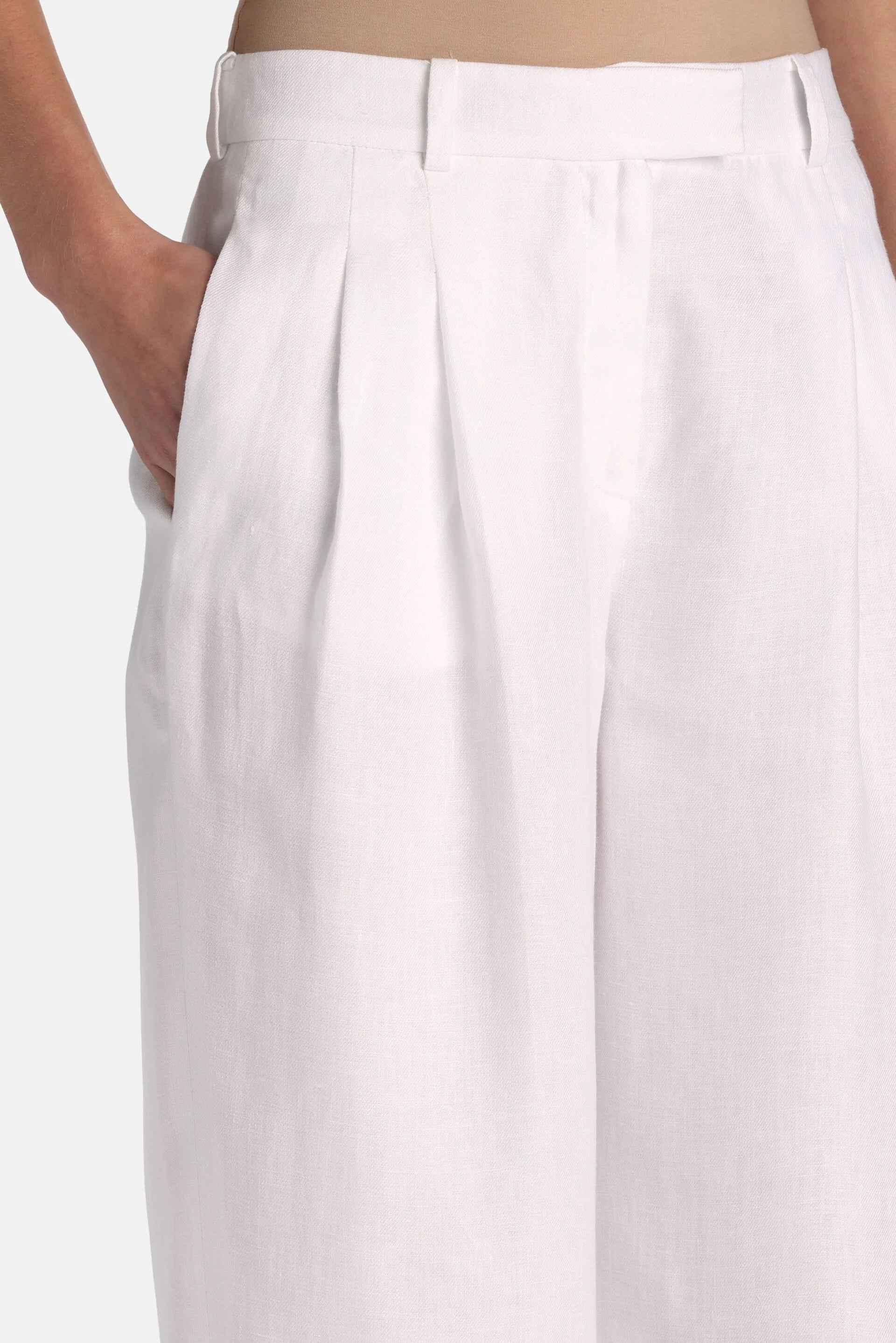Luisa Spagnoli Bianco Women Agibile - Pleated Pants SKU: AGIBILE_0201 Image 03