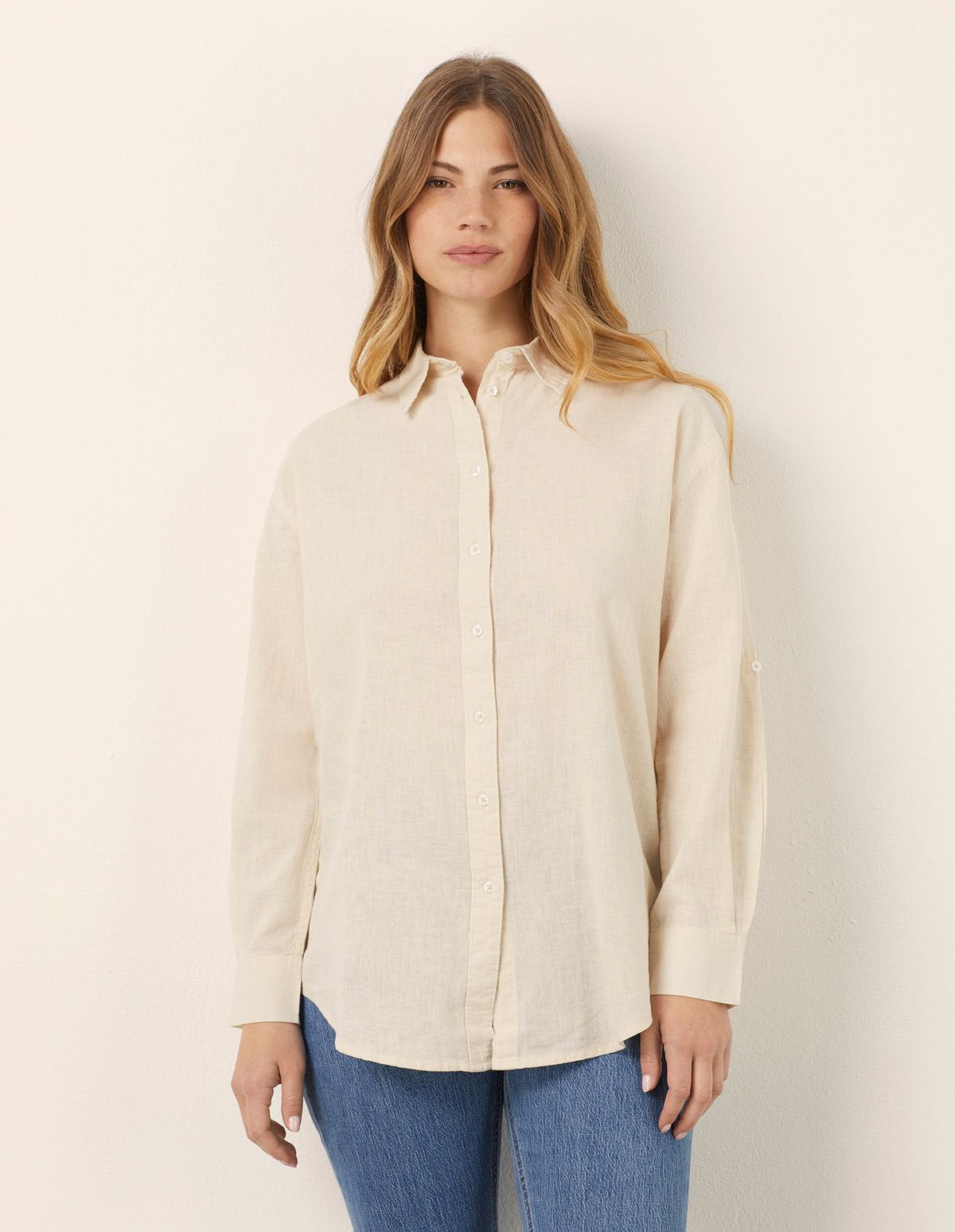Yamamay_Cotton &amp; Linen Long-Sleeved Shirt_AMAD181011_717_02