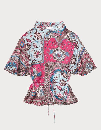 Yamamay_Printed_Short-Sleeve Shirt with Waist Drawstring Ð Neverending Summer_AMAD183004_128_05