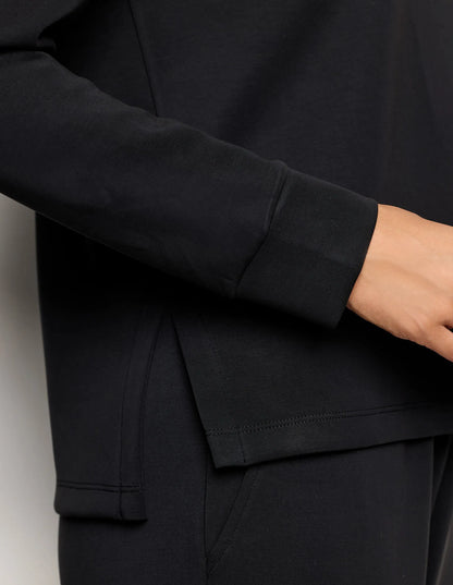 Yamamay_Black_Closed WomenÕS Sweatshirt with Tencelª Modal Ð Easy Living_AMAD183006_072_05