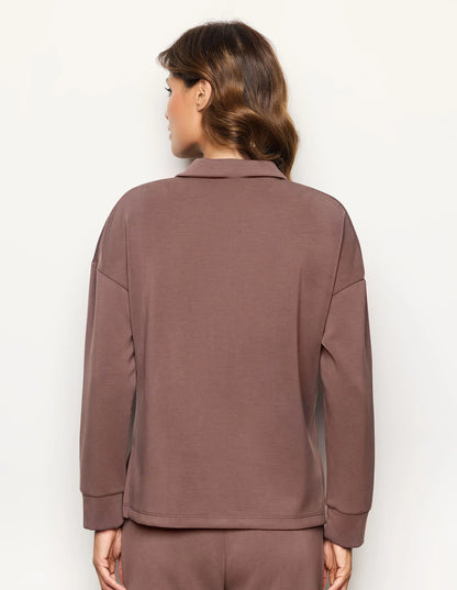 Yamamay_Cocoa_Closed WomenÕS Sweatshirt with Tencelª Modal Ð Easy Living_AMAD183006_770_03