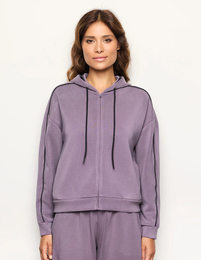 Yamamay_Dark Mauve_Open WomenÕS Sweatshirt with Tencelª Modal Ð Easy Living_AMAD183007_063_02