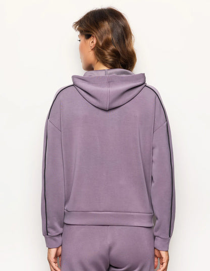 Yamamay_Dark Mauve_Open WomenÕS Sweatshirt with Tencelª Modal Ð Easy Living_AMAD183007_063_03