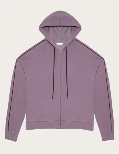 Yamamay_Dark Mauve_Open WomenÕS Sweatshirt with Tencelª Modal Ð Easy Living_AMAD183007_063_05