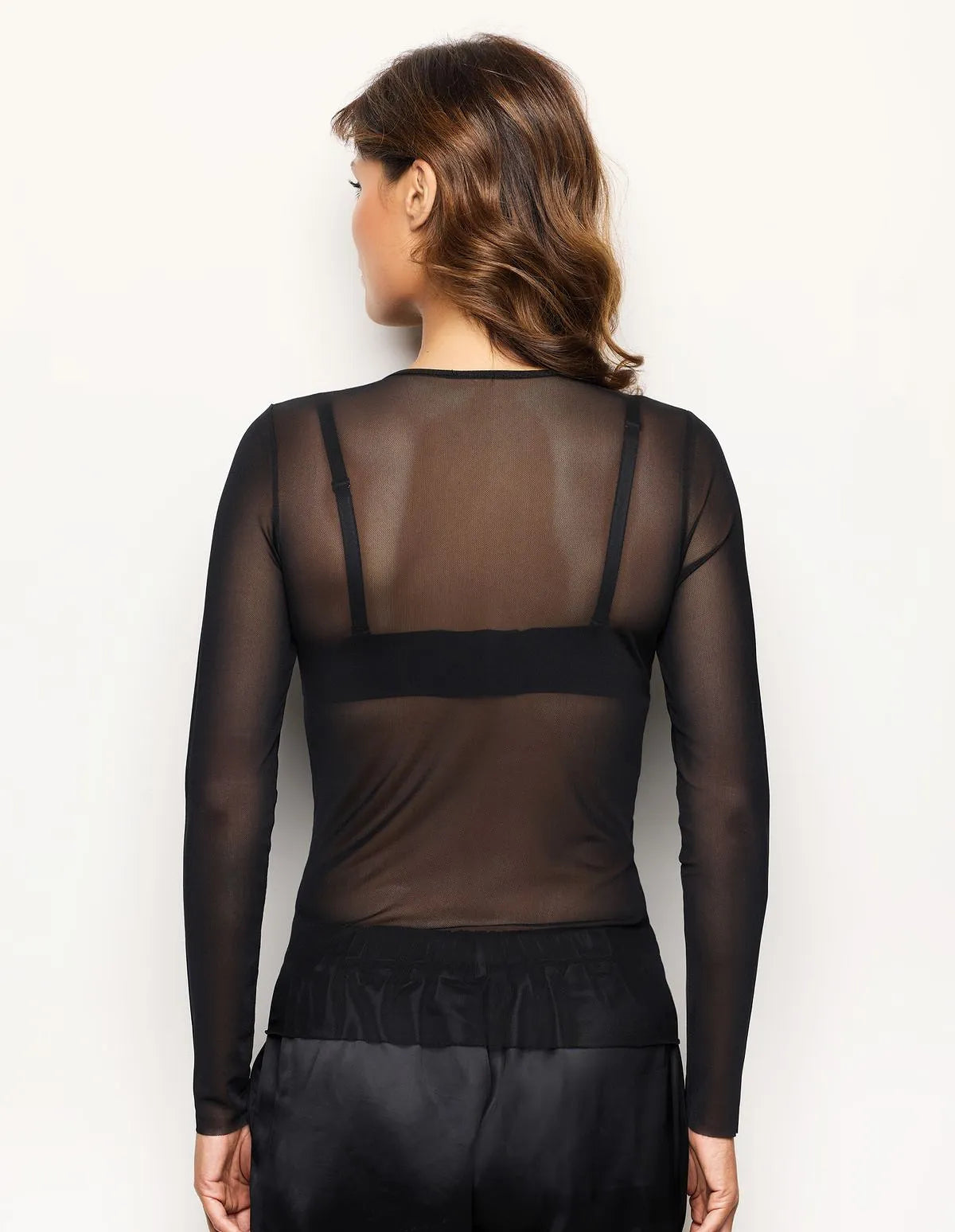 Yamamay_Black_Long-Sleeve Top in Stretch Tulle Ð Must Have_AMAD183021_072_03