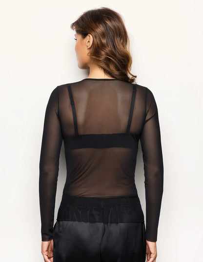 Yamamay_Black_Long-Sleeve Top in Stretch Tulle Ð Must Have_AMAD183021_072_03