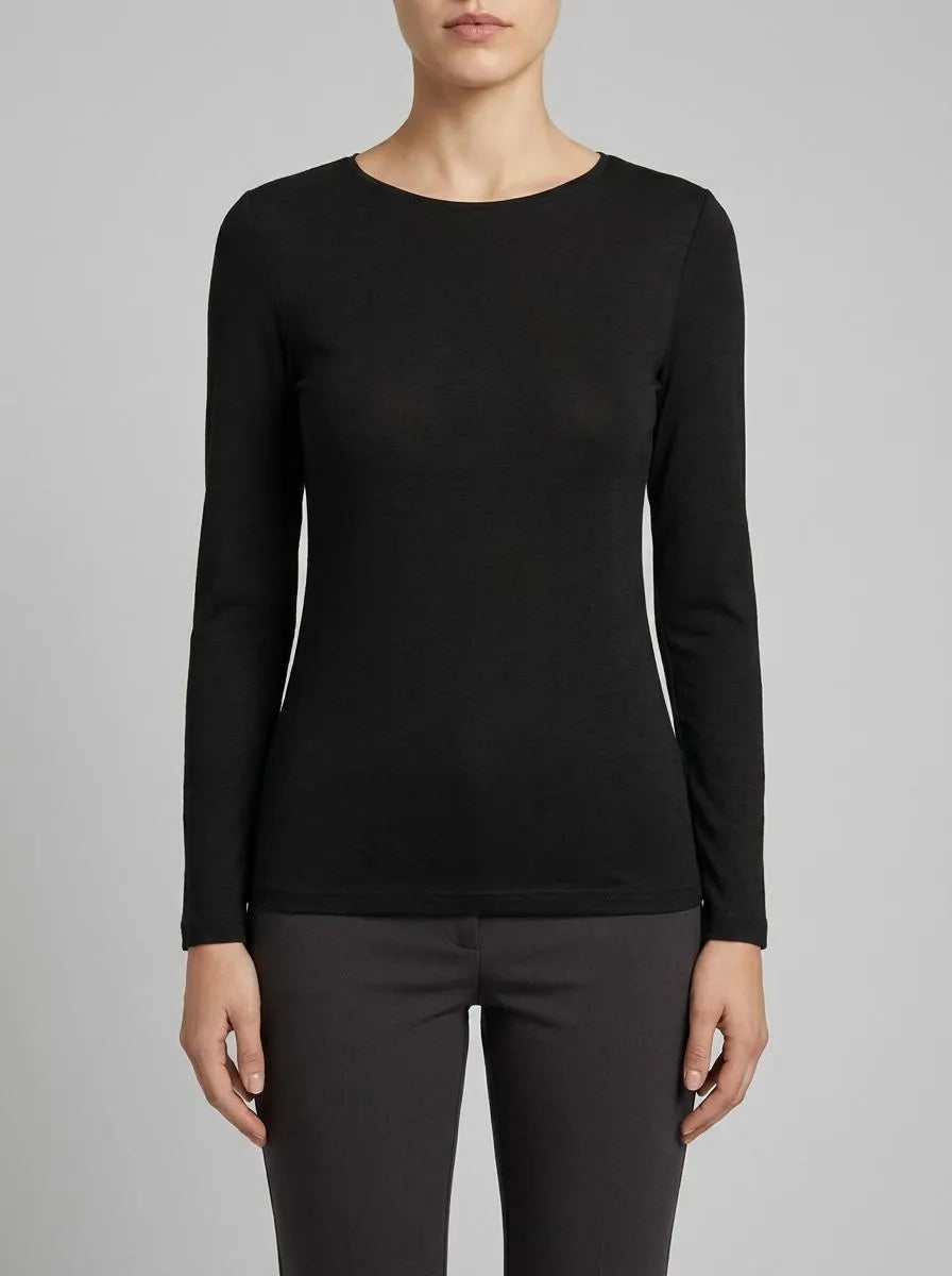 Yamamay_Black_T-Shirt - Basic Modal/Silk_AMAD191003_072_00