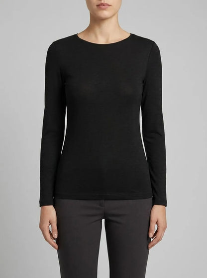 Yamamay_Black_T-Shirt - Basic Modal/Silk_AMAD191003_072_00