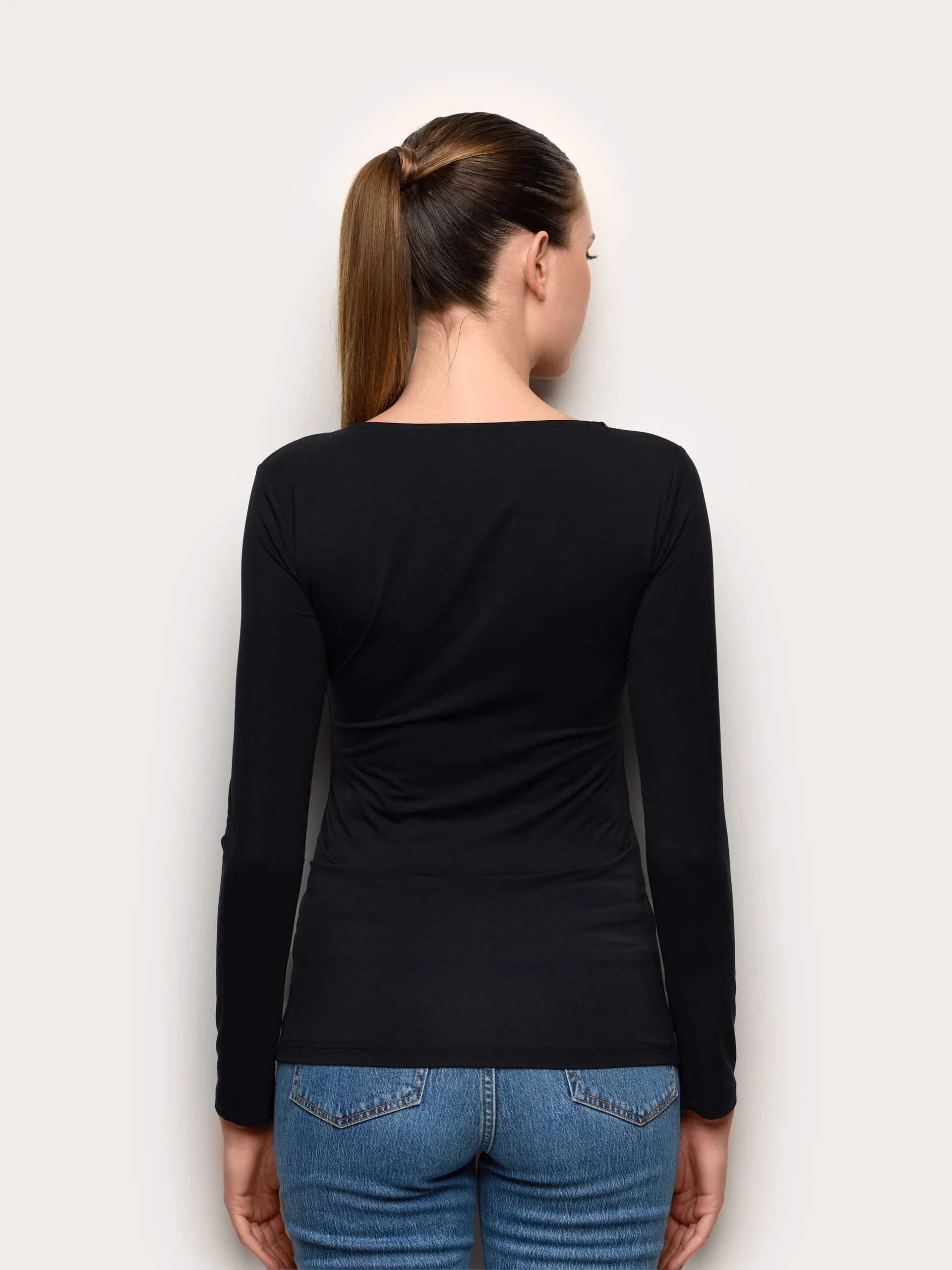 Yamamay_Black_T-Shirt - Basic Modal/Silk_AMAD191003_072_02