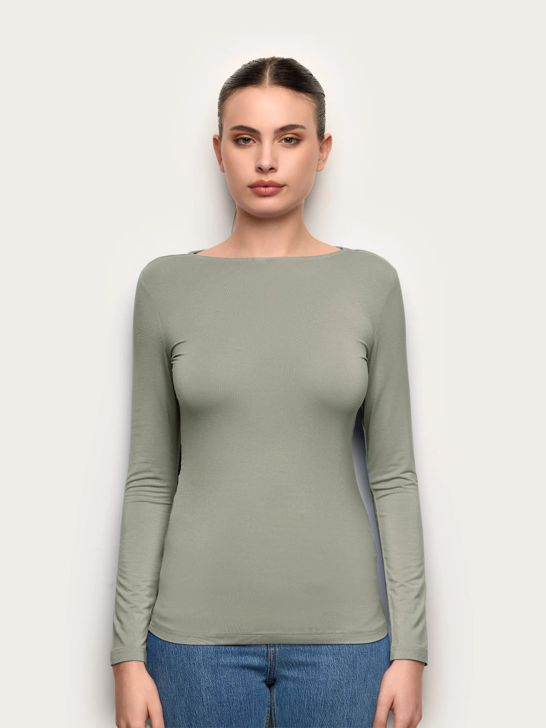 Yamamay_Hunter Green_T-Shirt - Basic Modal/Silk_AMAD191003_115_02