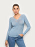 Yamamay CREAM Women Long-Sleeve V-Neck T-Shirt - Basic Modal & Wool SKU: AMAD193005_242 Image 01