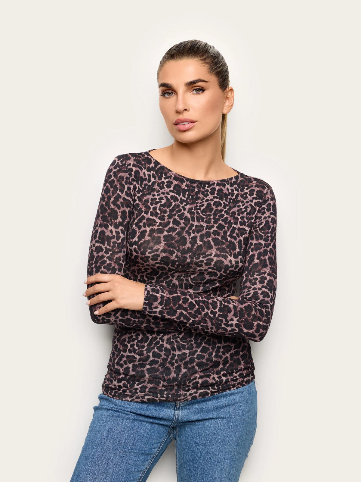 Yamamay ANIMALIER Women Long-Sleeve Boat-Neck T-Shirt - Basic Cashmere SKU: AMAD193020_282 Image 01