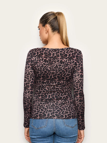 Yamamay ANIMALIER Women Long-Sleeve Decolte-Neck T-Shirt - Basic Cashmere SKU: AMAD193021_282 Image 04