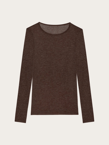 Yamamay CHOCOLATE Women Long-Sleeve T-Shirt - Light Cashmere Rib SKU: AMAD193023_033 Image 05