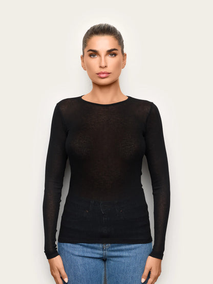 Yamamay CHOCOLATE Women Long-Sleeve T-Shirt - Light Cashmere Rib SKU: AMAD193023_072 Image 02