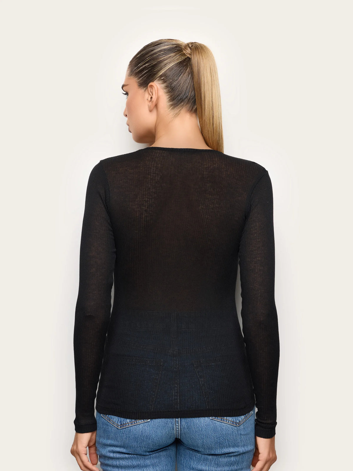 Yamamay CHOCOLATE Women Long-Sleeve T-Shirt - Light Cashmere Rib SKU: AMAD193023_072 Image 04