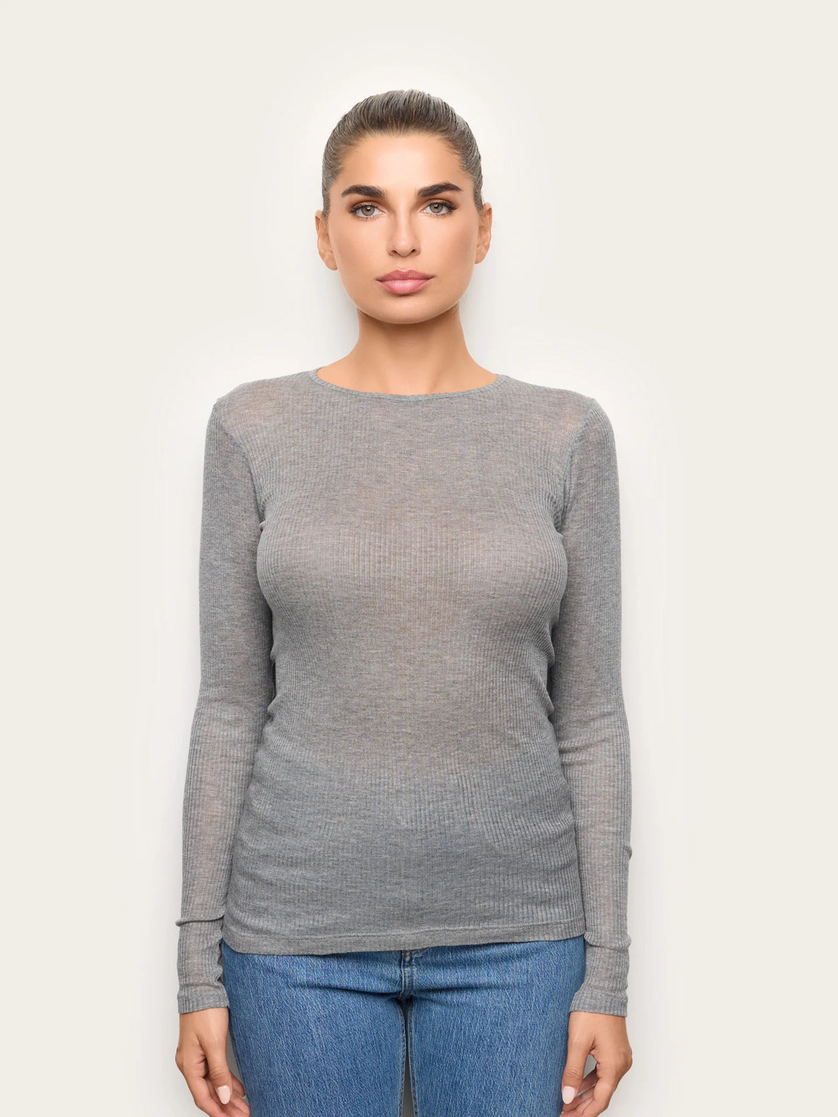 Yamamay CHOCOLATE Women Long-Sleeve T-Shirt - Light Cashmere Rib SKU: AMAD193023_153 Image 02