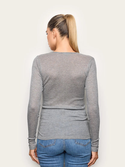 Yamamay CHOCOLATE Women Long-Sleeve T-Shirt - Light Cashmere Rib SKU: AMAD193023_153 Image 04