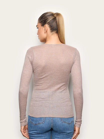 Yamamay CHOCOLATE Women Long-Sleeve T-Shirt - Light Cashmere Rib SKU: AMAD193023_285 Image 04