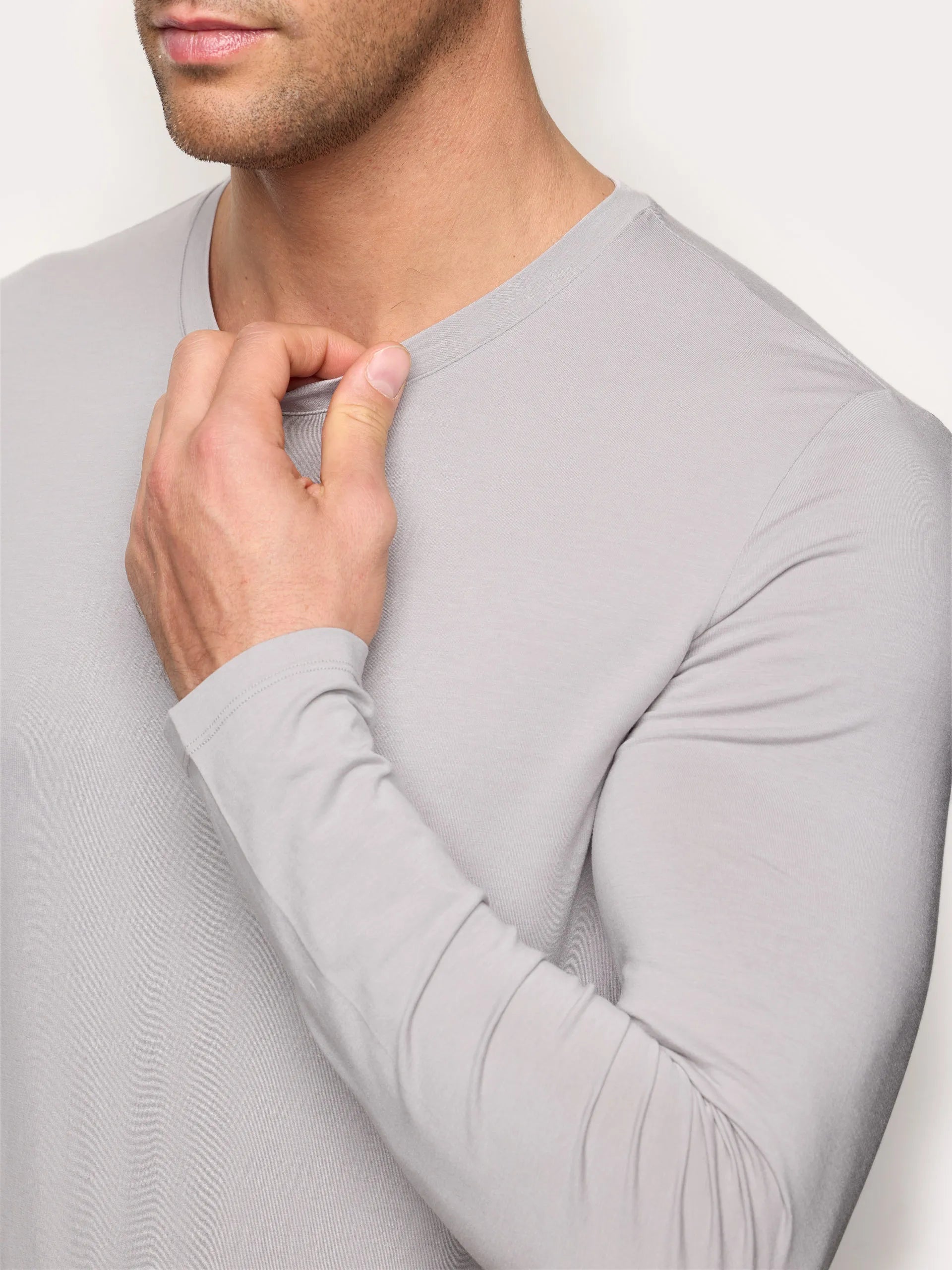 Yamamay_Light Grey_T-Shirt - Modal/Cotton/Silk_AMAU191001_052_03