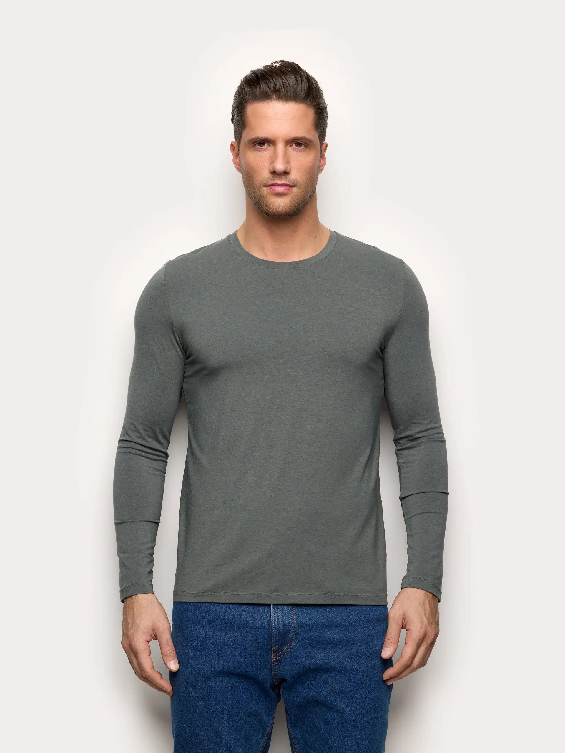 Yamamay_Hunter Green_T-Shirt - Modal/Cotton/Silk_AMAU191001_115_02
