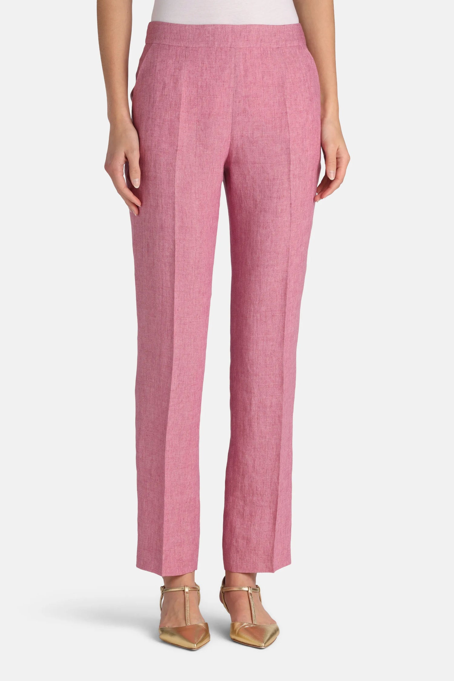 Luisa Spagnoli Rosa Melange Women Ammenda - Linen Pants SKU: AMMENDA_0338 Image 01