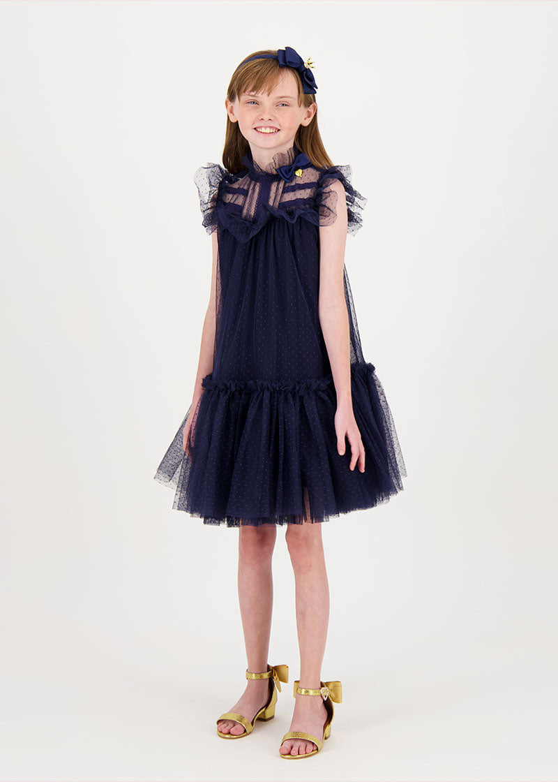 Andrea Spotted Tulle Dress Navy_ANDREA_Navy_02