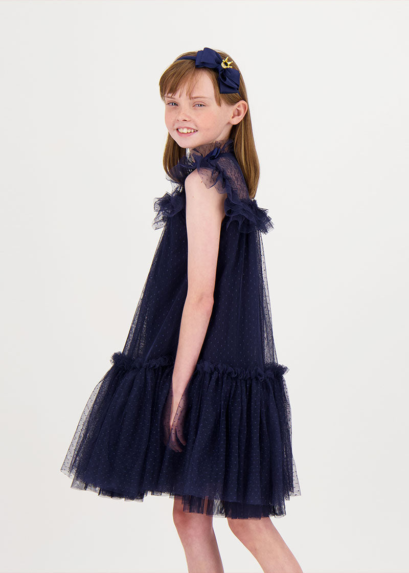 Andrea Spotted Tulle Dress Navy_ANDREA_Navy_03